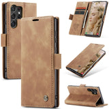 Retro Magnetic Card Holder Wallet Case For Samsung Galaxy S23 Ultra Plus