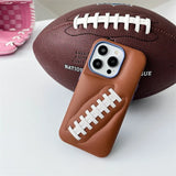 Luxury PU Leather Rugby Concept Shockproof Case With Lens Protection For iPhone 15 14 13 series