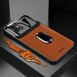 Leather Plexiglass Slim Silicone Car Holder Case for iPhone 11 Series