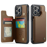 Luxury Plain Shockproof Wallet Card Slot PU Leather Case For iPhone 15 14 13 12 series