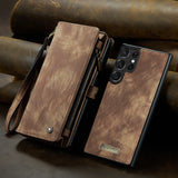 Detachable PU Leather Card Holder Wallet Case With Wristband For Samsung Galaxy S24 S23 S22 Ultra Plus