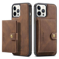 2 In 1 Magnetic Wallet Luxury Leather Phone Case for IPhone 13 12 11 Series