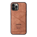 Suede Leather Card Slot Stand Phone Case For iPhone 13 12 11 Series