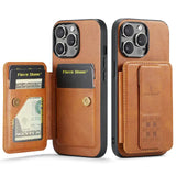 Magnetic Flip Card Slot Stand Wallet Kickstand PU Leather Case For iPhone 15 14 13 12 series