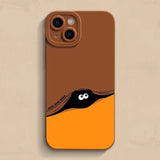 Funny Hide and Seek Color Block Silicone Soft Case For iPhone 14 13 12 series