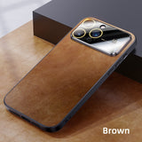 Luxury Shockproof PU Leather Phone Case For iPhone 15 14 13 12 11 Pro Max Glass Lens Protection Magnetic Magsafe Funda Cover