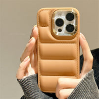 Luxury Down Jacket Soft Silicone Shockproof Case For iPhone 14 13 12 series