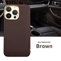 Genuine Leather Magsafe Flip Case For iPhone 14 13 series