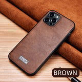 Luxury Leather Texture Case for iPhone 13 12 11 Pro Max Mini