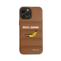 Fashion Bananas Down Jacket Silicone Case For iPhone 14 13 12 series