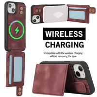 Magsafe Magnetic PU Leather Card Slot Holder Kickstand Wallet Case For iPhone 15 14 13 12 series