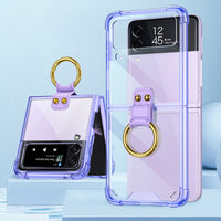 Heavy Duty Silicone Leather Case with Strap for Samsung Galaxy Z Flip 3