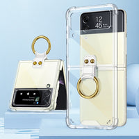 Heavy Duty Silicone Leather Case with Strap for Samsung Galaxy Z Flip 3