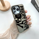 Skull Patter Letters Painting Hard TPU Case for iPhone 15 14 13 12 series