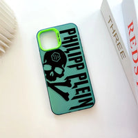 Skull Patter Letters Painting Hard TPU Case for iPhone 15 14 13 12 series