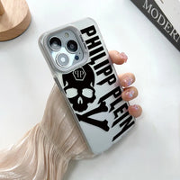 Skull Patter Letters Painting Hard TPU Case for iPhone 15 14 13 12 series