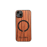 Custom Name Wood Grain Magnetic Magsafe Wireless Charge Shockproof Lens Case For iPhone 14 13 12 series