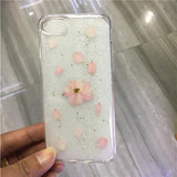 Dried Real Flower Case  For iPhone 7 Case For iPhone X 8 Plus 6 7 Plus 5S