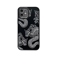 Fashion Dragon Pattern Lens Protection Soft Silicon Phone Case For iPhone 12 11 Series