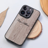 Personalized Custom Name Magnetic Wood Shockproof Lens Protective Soft Case For iPhone 14 13 12 series