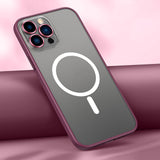 Luxury Frosted Magnetic Silicone Case with Metal Camera Protection for iPhone 13 12 11 Pro Max Mini