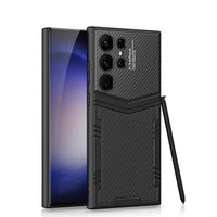 Leather Carbon Fiber Anti Drop Business Case For Samsung S23 S22 Ultra Plus