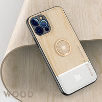 Wood Grain Leather Splicing Case For iPhone 12 11 XS Series