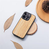 Real Wooden PU Case for iPhone 14 13 12 series