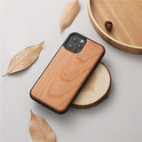 100% Wood Bamboo Walnut Shockproof Case for iPhone 13 12 11 Series