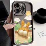 Cute Cartoon Corgi Dog Silicone Shockproof Soft Case For iPhone 15 14 14 12 series