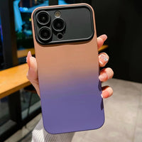 Luxury Gradient Soft Silicone Case With Big Window Camera Lens For iPhone 14 13 12 series