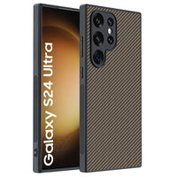 Carbon Fiber Pattern Anti-Fingerprint PU Leather Case for Samsung Galaxy S24 series