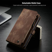 Detachable 2 in 1 Zipper Credit Card Leather Case For iPhone 12 11 Series