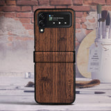 Wood Texture Leather Folding Case for Samsung Galaxy Z Flip 4