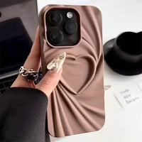 Love Heart Silk Pattern Soft Silicone Case for iPhone 15 14 13 12 series