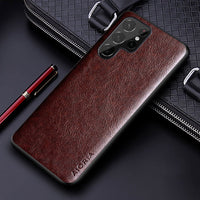 Luxury Solid Color PU Leather Case for Samsung Galaxy S22 Ultra Plus