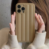 Luxury Puffer Roman Columnar Soft Case for iPhone 13 12 11 Pro Max Mini