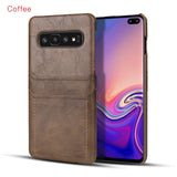 Leather Back Case With Card Slot for Samsung Galaxy S10 Plus S10 Lite S9 S9 Plus