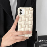 3D Cube Weave Pattern Silicone Case for iPhone 14 13 12 series