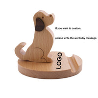 Wood Dog Mobile Phone Holder Stand