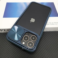 Luxury Slide Camera Lens Cap Transparent Clear Shockproof Case For iPhone 14 13 12 series