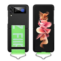 Heavy Duty Silicone Leather Case with Strap for Samsung Galaxy Z Flip 3