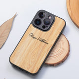 Personalized Custom Name Magnetic Wood Shockproof Lens Protective Soft Case For iPhone 14 13 12 series