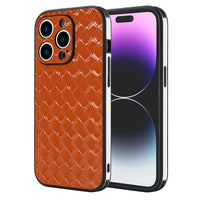 Luxury Chain Weaving Leather Shockproof Soft Case For iPhone 14 13 12 series