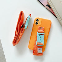 Cool Wrist Crossbody Lanyard Fluorescence Silicone Phone Case for iPhone 12 11 Series