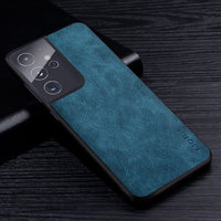 Premium PU Leather Scratch Resistant Solid Color Phone Case for Samsung Galaxy S21 Series