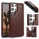 PU Leather Magnetic Closure Wallet Case for Samsung Galaxy S23 Ultra Plus