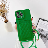 Crossbody Lanyard Card Wallet Case for iPhone 14 13 12 series