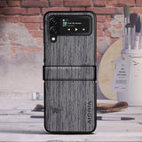 Wood Texture Leather Folding Case for Samsung Galaxy Z Flip 4