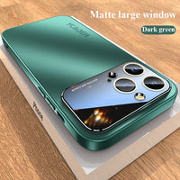 Luxury Glass Camera Lens Protection Matte Shockproof Bumper Hard Case For iPhone 14 13 12 series